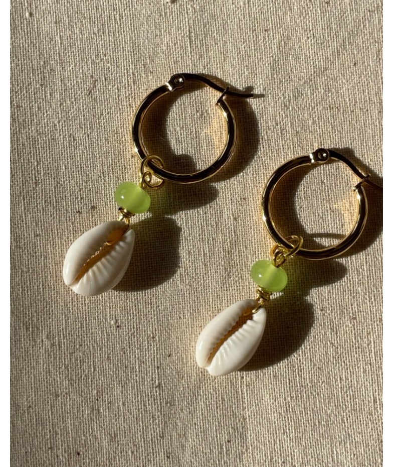 Aro caracol argolla verde claro