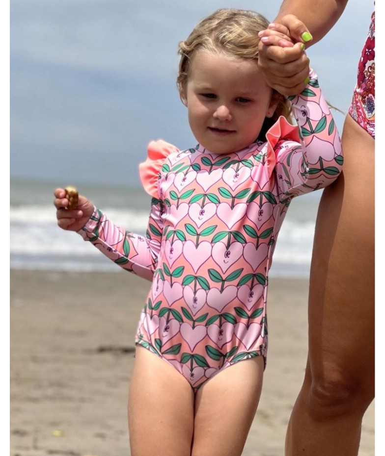 Body niña florcitas talla 2