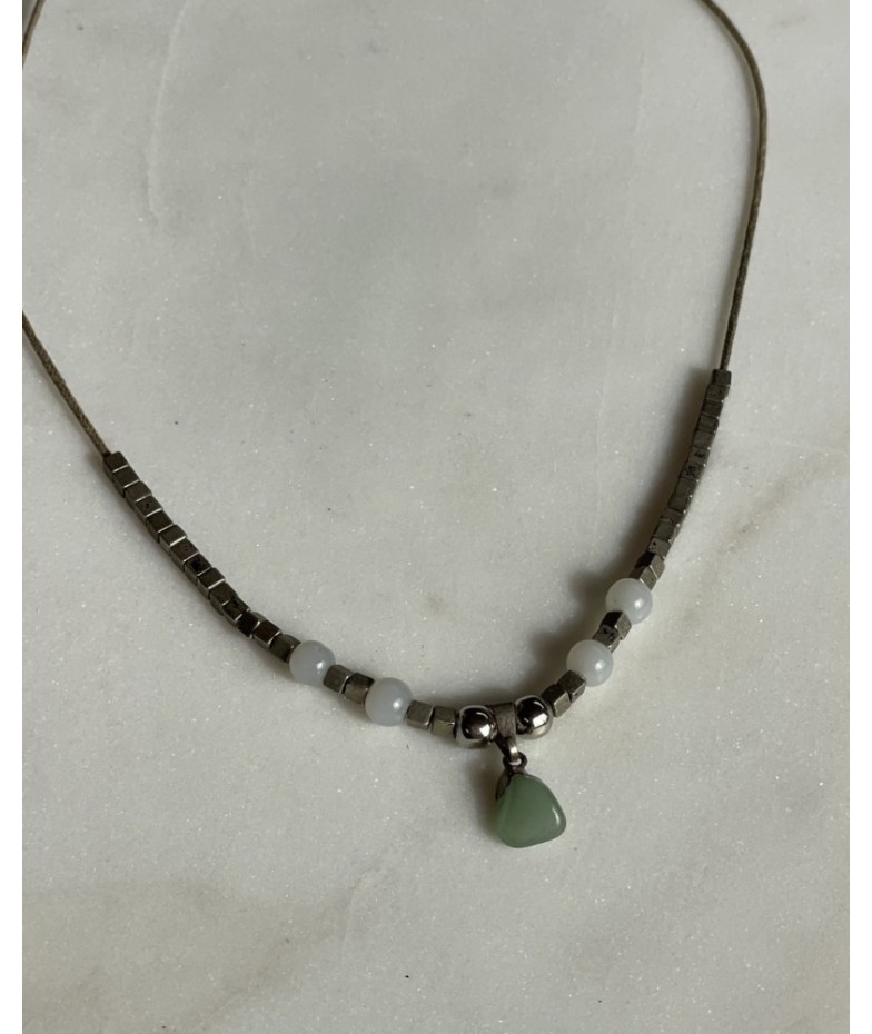 Collar coachella cuarzo rosa