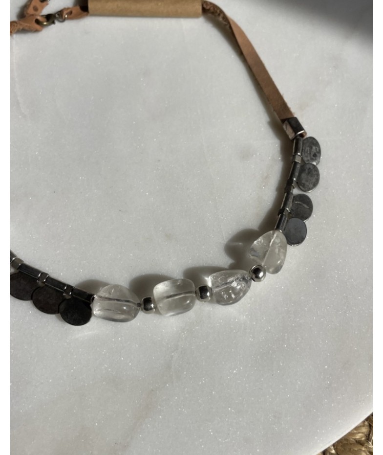 Collar coachella cuarzo cristal