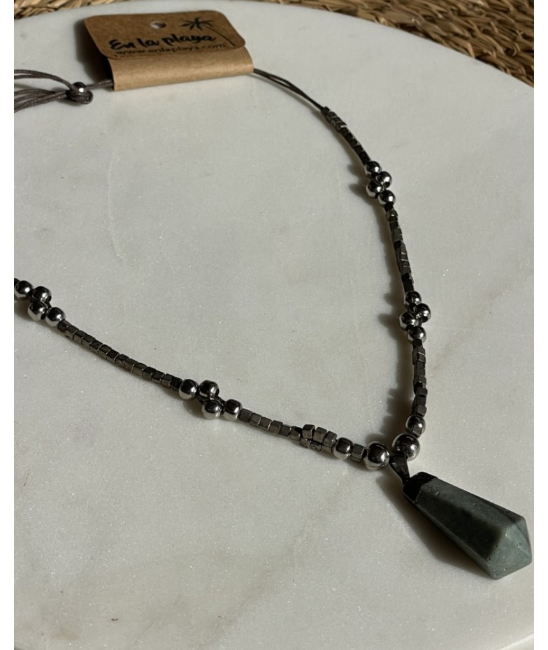 Collar coachella largo punta facetada