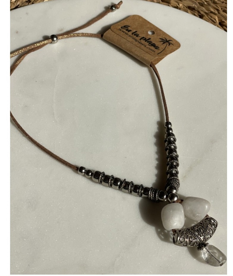 Collar coachella piedras clara