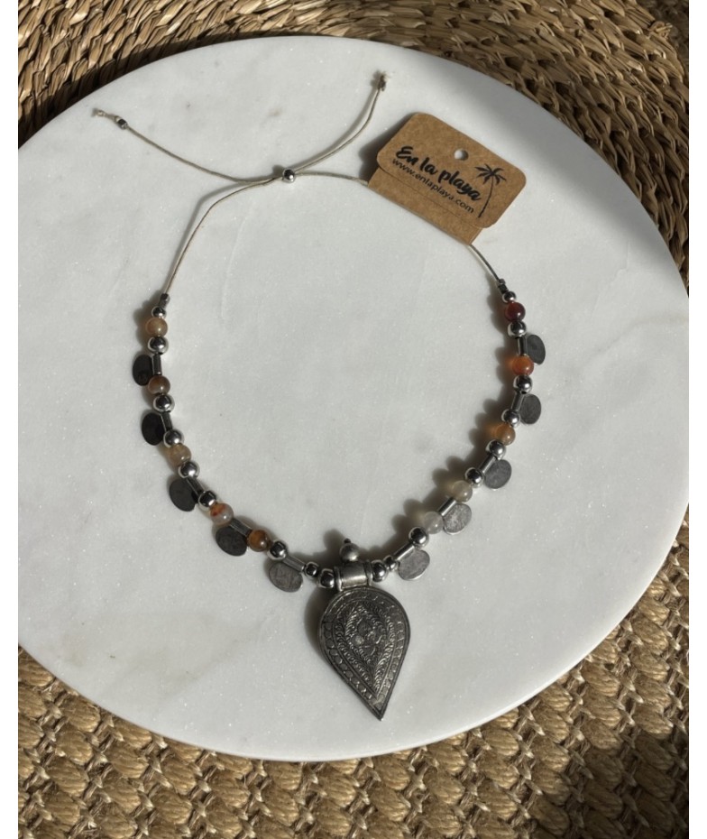 Collar coachella piedras luz lunar